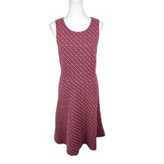 Leota Dress Women Extra Small Red Geometric Print Sleeveless Sheath Midi Stretch