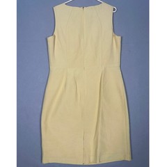 NEW Talbots Silk Blend Dress Womens 14 Pale Yellow Sheath Sleeveless Back Zip
