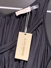Ramy Brook May Dress Black L Boho Belt NWT