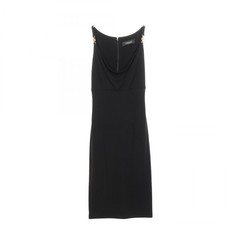 VERSACE Medusa sleeveless long Dress Rayon Black Used Women #38