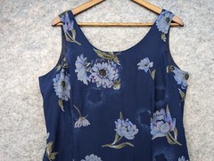 MHM Melissa Harper Dress Womens 12 Blue Sleeveless Back Slit Lined Maxi