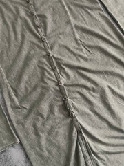 RUNDHOLZ Distressed Cotton Button Front Long Sleeve Dress Women&rsquo;s Size S
