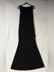 Lulus Exquisite Refinement Black Backless Bow Ruffled Maxi Dress Size L NWT
