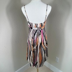 Ali Ro Mini Dress Women 4 Multicolor Abstract Print Jersey Sleeveless Retro Boho