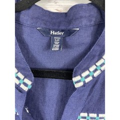 Hatley Dress Women&rsquo;s SZ Small Blue Geometric Embroidered V Neck Sundress Pockets