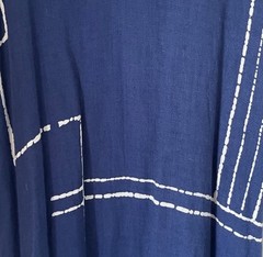Bel Kazan | Spaghetti strap linen blend dress. Made in Bali. Abstract. Medium