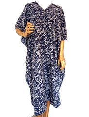 Kaftan Dress Winlar Luxury Satin Kimono Nightie Cover up Casual African Navy