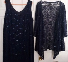 Lace Maxi Tall Jacket Dress – NAVY 26w 2 Pc Sequins Lined Dress