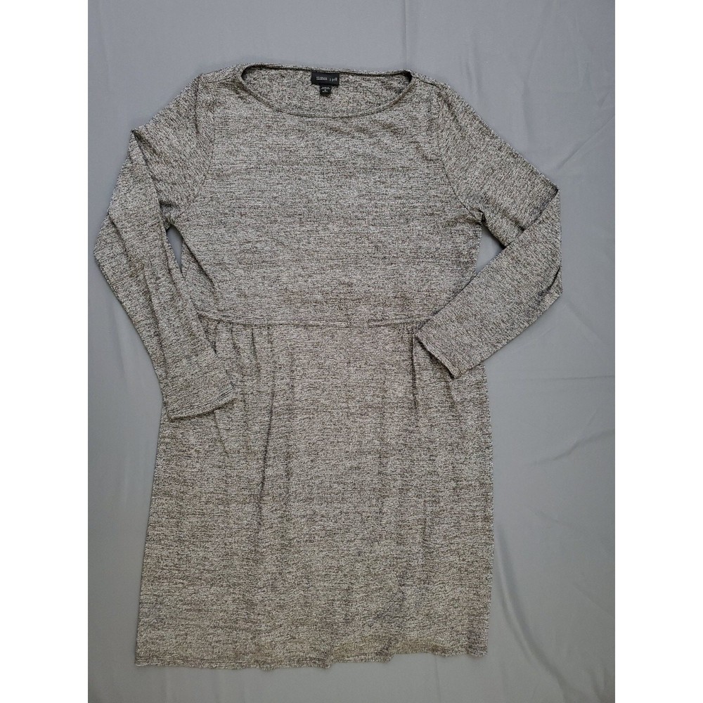 J Jill Dress Womens PM Long Sleeve Whearever Knee Length Knit Pull On Gray