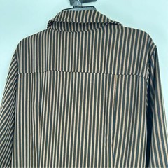City Chic Black and Brown Striped Button Front Dress Size 18