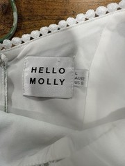 Hello Molly “Drinking Games” Size 8 Mini Dress Green White Chest Cut Out