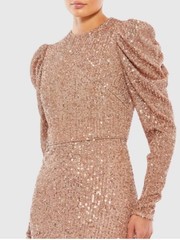 Mac Duggal Rose gold Sequin Maxi Gown Size 8