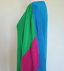 David Antonio Kaftan Tunic Kimono Green Blue Pink Mini Dress Sz Medium Boho