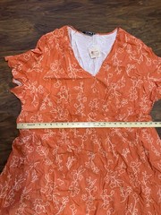 Orange/White Floral Dress XL NWT pockets.