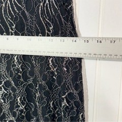 Poleci 4 Black Metallic Lace Midi Dress Spaghetti Strap Beaded Y2K Prom Made USA