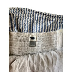 Old Navy Womens Blue White Striped Seersucker Strapless Smocked Dress Size 14