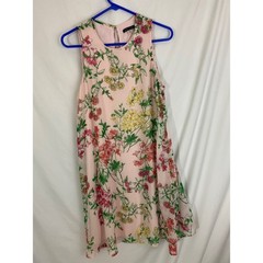 Tommy Hilfiger Floral Shift Dress Womens 10 Pink Sleeveless Preppy