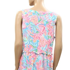 Lilly Pulitzer Lorina Swing Mini Dress Printed Cotton Tiered Ruffle L 288127