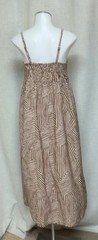 A NEW DAY Brown White Striped Smocked Maxi Sundress Strappy Dress XS