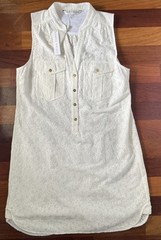 NWT Trina Turk White Eyelet Lace Star Pattern Shirt Dress Lined Sleeveless Sz 8