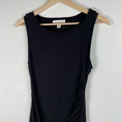 Treasure & Bond Ruched Side Sleeveless Tank Dress Size XS Black Minimalist Mini