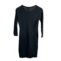 James Perse Raglan Sleeve French Terry Sweatshirt Dress Mini Black 0 Extra Small