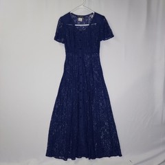 All That Jazz 90s Lace Dress 9/10 Button Sheer Navy Empire Maxi Whimsigoth Prom