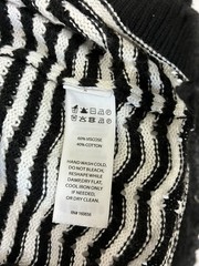 Joie Black White Striped Knit Crochet Dress Size L Designer Resort Beachwear