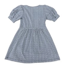 LOFT Women&rsquo;s Black/White Gingham Fit & Flare Scoop Neck Puff Sleeve M