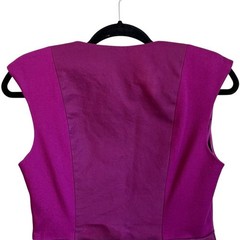 Ted Baker Kwyli Structured Zip Front Peplum Body-Con Sheath Dress SZ 2 Purple