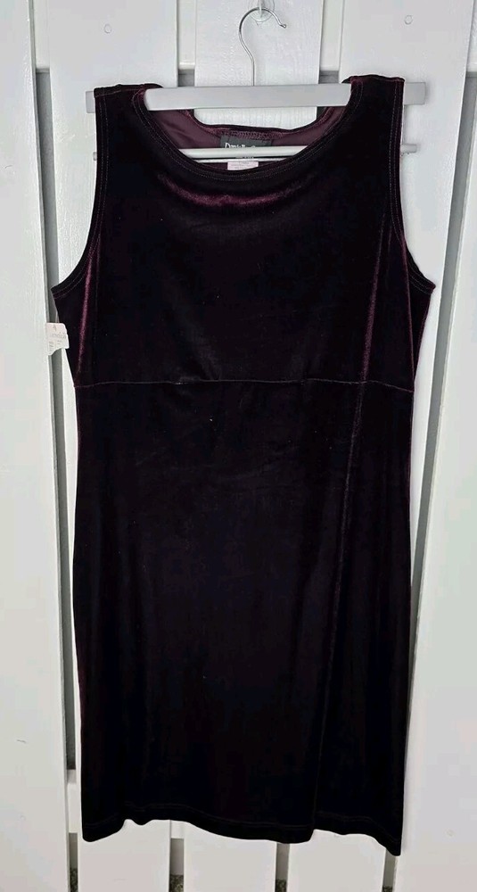 Danielle Casey Deep Purple Witchy Sleeveless Velvet Dress Whimsygoth Size 12 L
