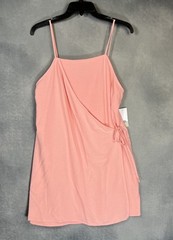 Nordstrom BP Dress Faux Wrap Lined Pink Sundress Adjustable Straps Women XS