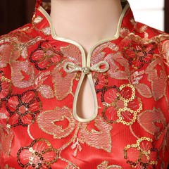 Chinese Embroidery Cheongsam Evening Prom Party Wedding Mermaid Dress Ball Gown