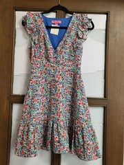 Betsey Johnson Floral Mini Dress XS Futter Sleeve