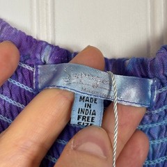 Hippie Tie Dye Dress SMALL Purple Boho Festival Embroidery Gypsy Handkerchief