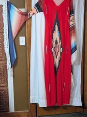 Boho winged dress with geometric design
