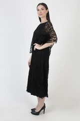 Vintage Black Edwardian Dress Victorian Thurn Deco Crochet Flapper 20s 30s Gown