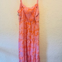 Social Standard by Sanctuary Pink Orange Floral Maxi Dress Medium