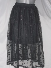 Xhilaration Medium 6/8 Black Silver Stars Skirt New Years Christmas Party New