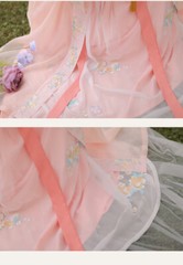 Embroidered Hanfu Gown Suspender Pleated Skirt Female Summer Retro Dress Set