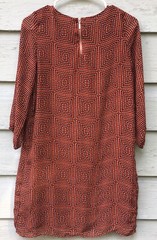 H & M Red Black Chiffon Shift Dress (Size 4 / 34) Retro Mod Graphic Geometric