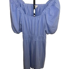 J. Crew Woman’s 3X Smocked Puffed Short Sleeve Blue Cottagecore Mini Dress Comfy