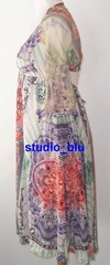 JEAN PAUL GAULTIER SOLEIL Vintage Money Print Mesh Cut Out Open Back Dress M
