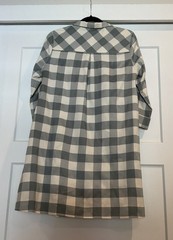 Tuckernuck Grayish Green/White Gingham Collared 3/4 Sleeve Shirt Dress Women’s S