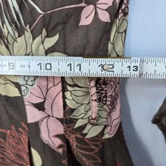 a.n.a Floral V-Neck Cotton Sundress Brown Pink Garden Party Summer Dress Size 4
