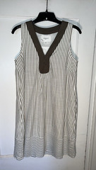 Pomander Place Tuckernuck Green Tan Striped Sleeveless dress Size S. d491