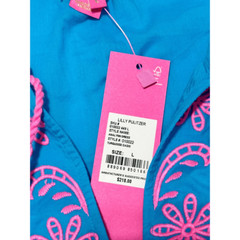 Lilly Pulitzer Analynn Tunic Dress Turquoise Oasis Blue Womens V Neck Pink Large