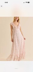 Altar’d State Pink Floral Ruffle Maxi Dress – Size Medium – New Without Tags