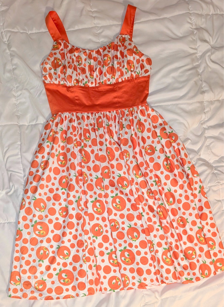 Disney Parks Authentic Original Medium Orange Bird Dress The Dress Shop pockets