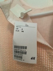 NWT H&M Sleeveless Seersucker Dress, Straight Cut w/Flared Skirt, Lined, SZ 4